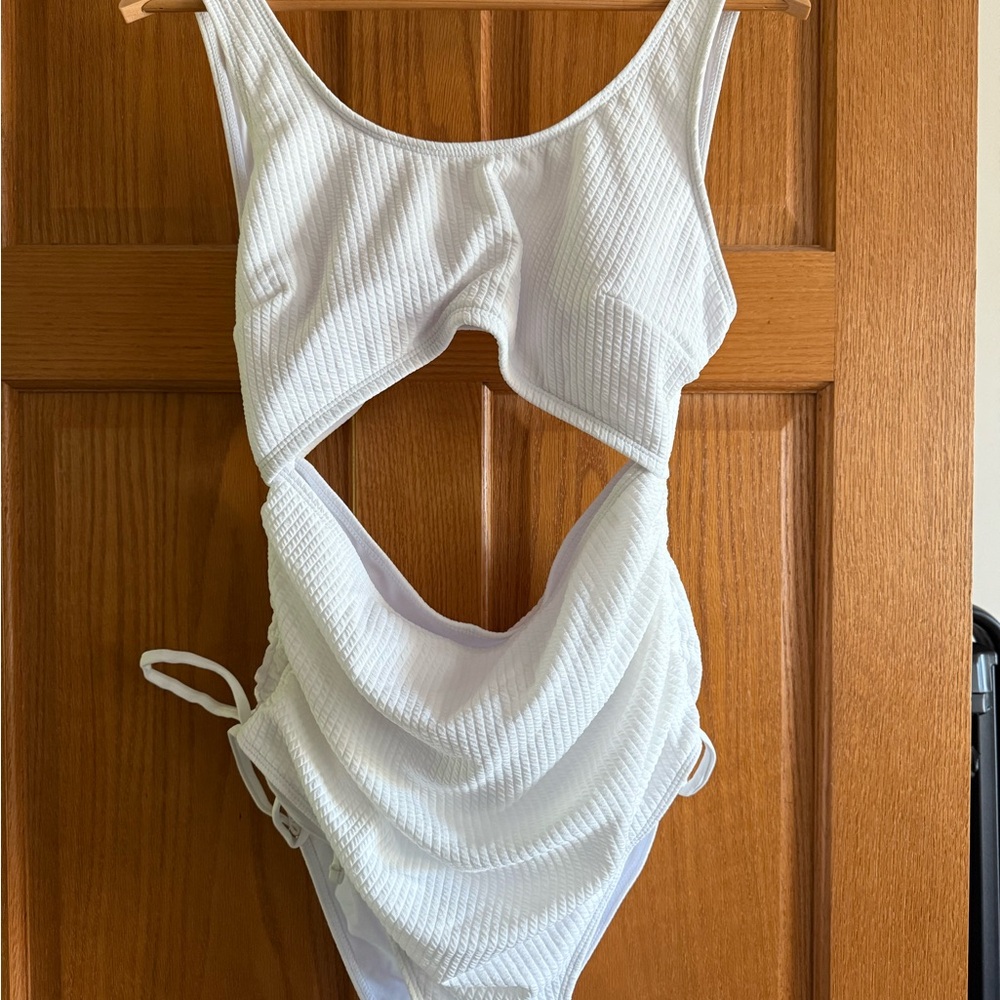 Bridal White Cutout One-Piece Swimsuit